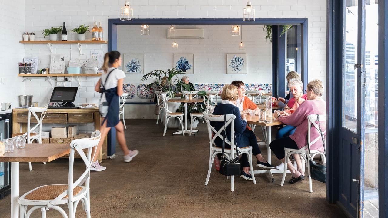 People in a cafe in Portarlington